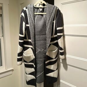 Warm hooded sweater coat